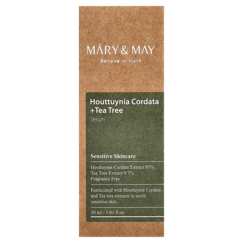 Mary & May, Houttuynia Cordata + сыворотка с чайным деревом, 30 мл (1,01 жидк. унц.)