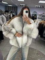 Шуба из арктической лисы 60см рукав «косичка»