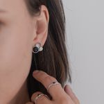 Серьги Лист с вишневым янтарем