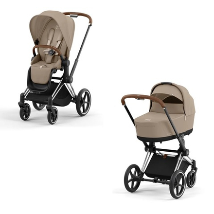 Коляска Cybex Priam IV 2 в 1 цвет Cozy Beige на шасси Chrome Brown