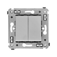 Кнопка двухклавишная в стену, "Avanti", "Закаленная сталь"