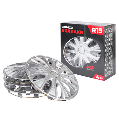 Колпаки R15 Meteor 4шт (серебристые) ABS-пластик ARNEZI A0702008