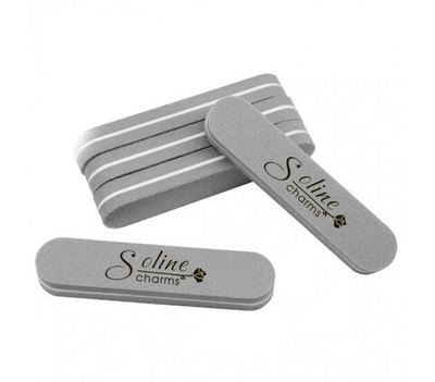 Пилка-баф (шлифовщик) Soline Charms - овал мини 100/180 серая