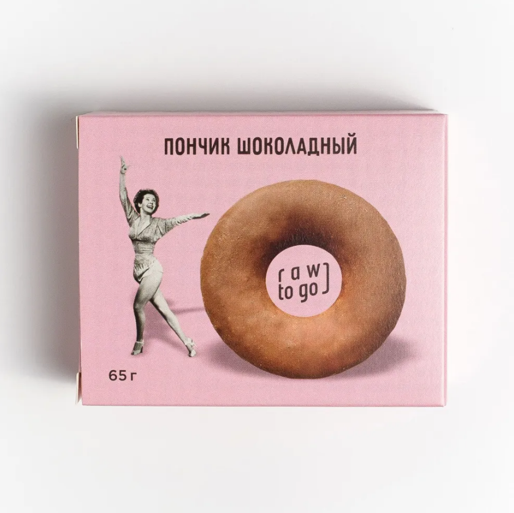 RAWTOGO Пончик Шоколадный, 65гр