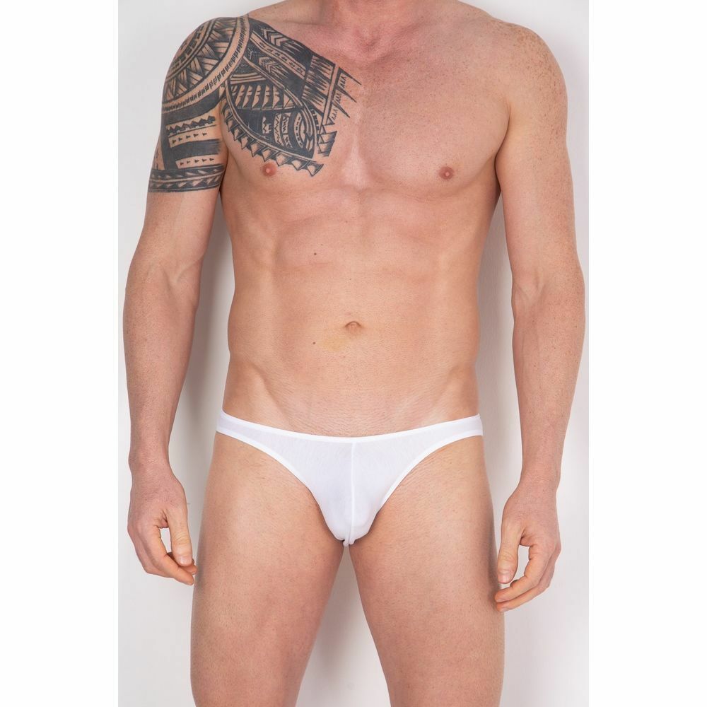 Мужские трусы слипы белые в розовую полоску Cosmos Colors FM20_WP