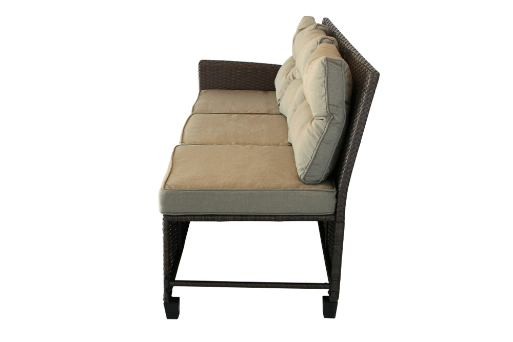 Набор мебели Версаль ПРЕМИУМ-2 арт.SFS019 коричневый, бежевый 4 уп.(ротанг коричневый, подушки бежевые) "Garden story"