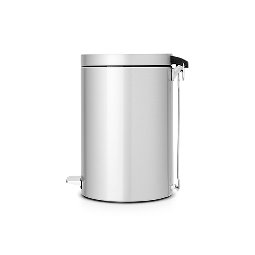 Ведро для мусора Brabantia серый металлик 20л вид сбоку