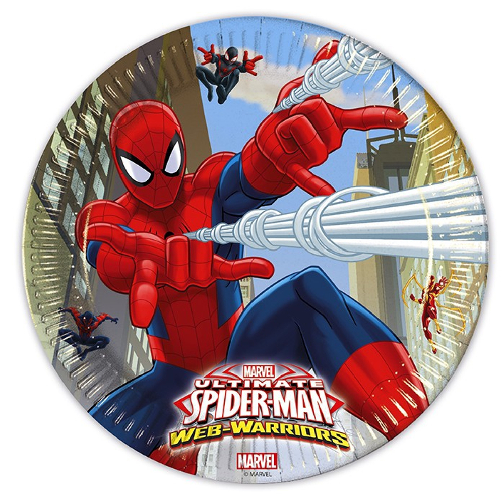 P Тарелки 20 см "Человек-Паук" / Ultimate Spiderman Web Warriors / набор 8 шт. /