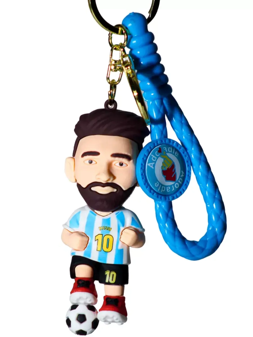 Брелок силиконовый Футболист Месси для ключей