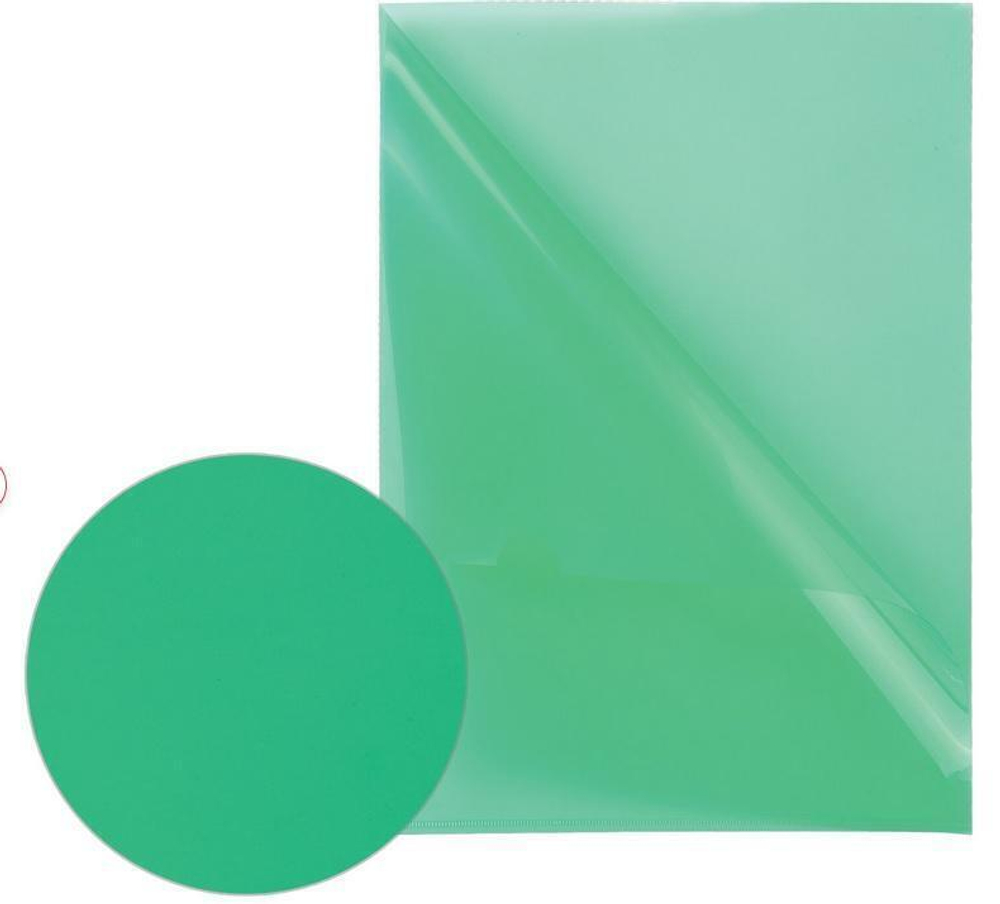 Папка-уголок 0,1мм зеленая (BRAUBERG)