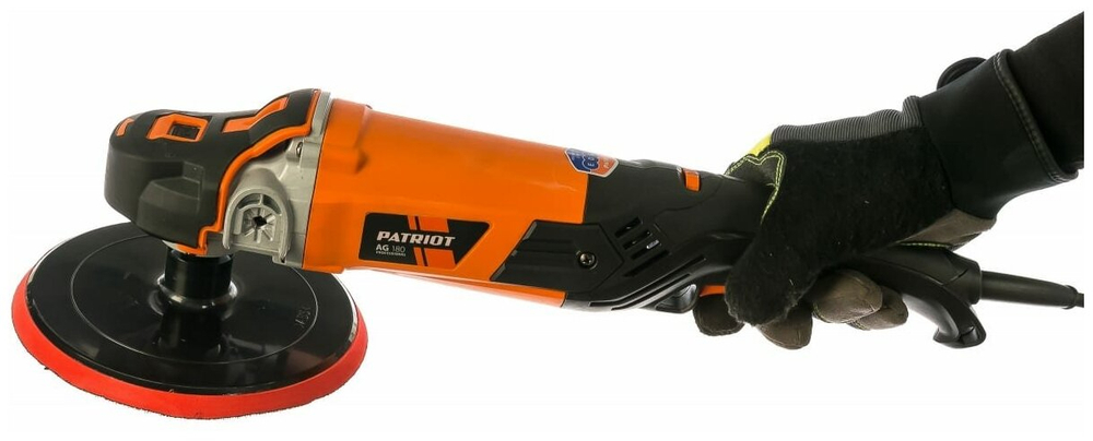 Машина угловая полировальная PATRIOT AG 180, мощность 1200Вт, диаметр диска 180 мм (110300180)