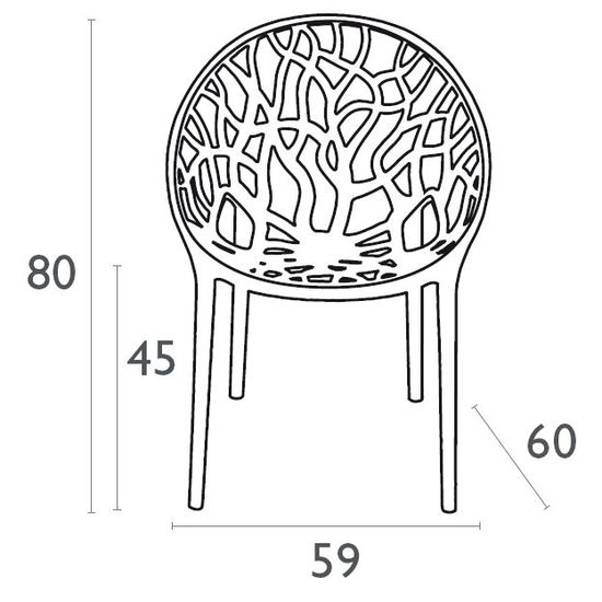 Кресло прозрачное янтарное Crystal