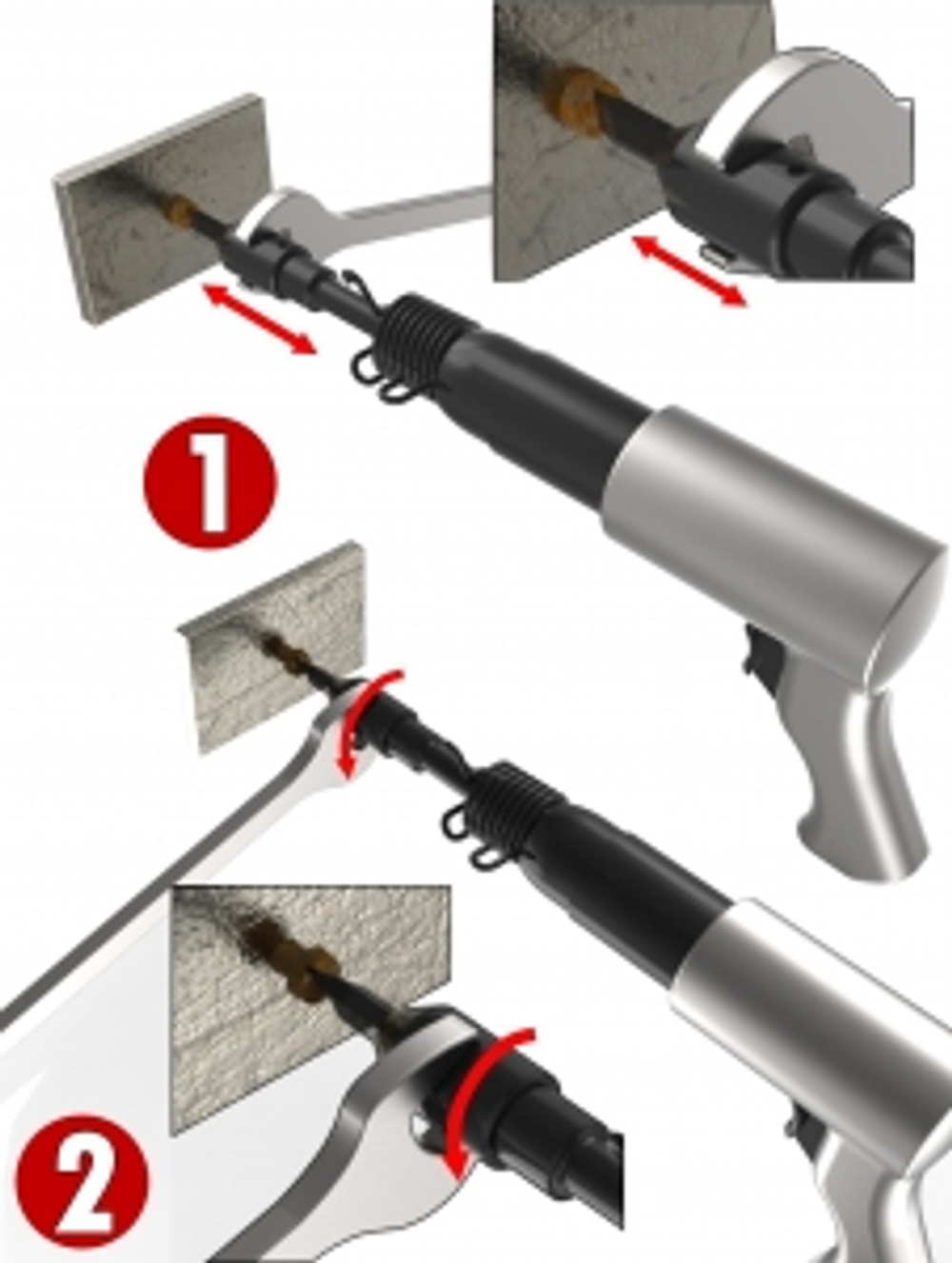 Набор ударных отверток для пневмомолотка, 6 предметов KA-5346