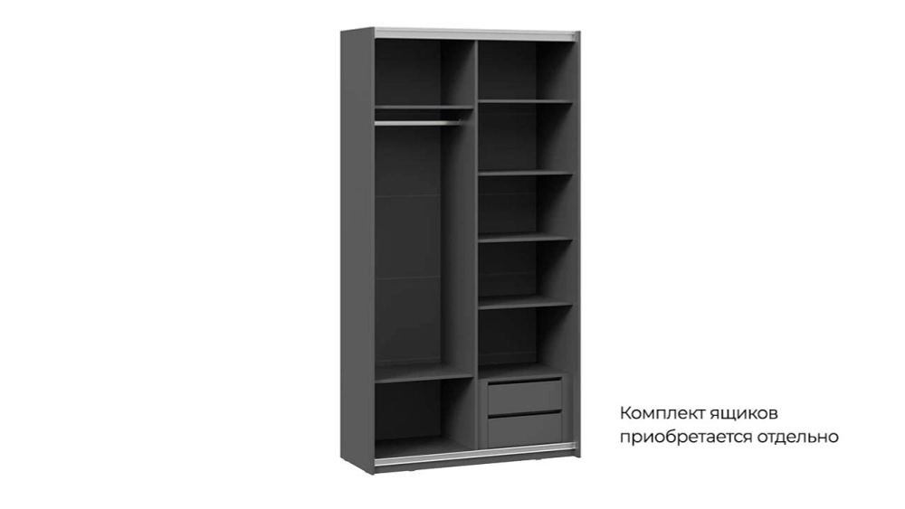 Шкаф-купе Оскар Хилтон 2-х дверный 1.2 серый графит / графит матовый