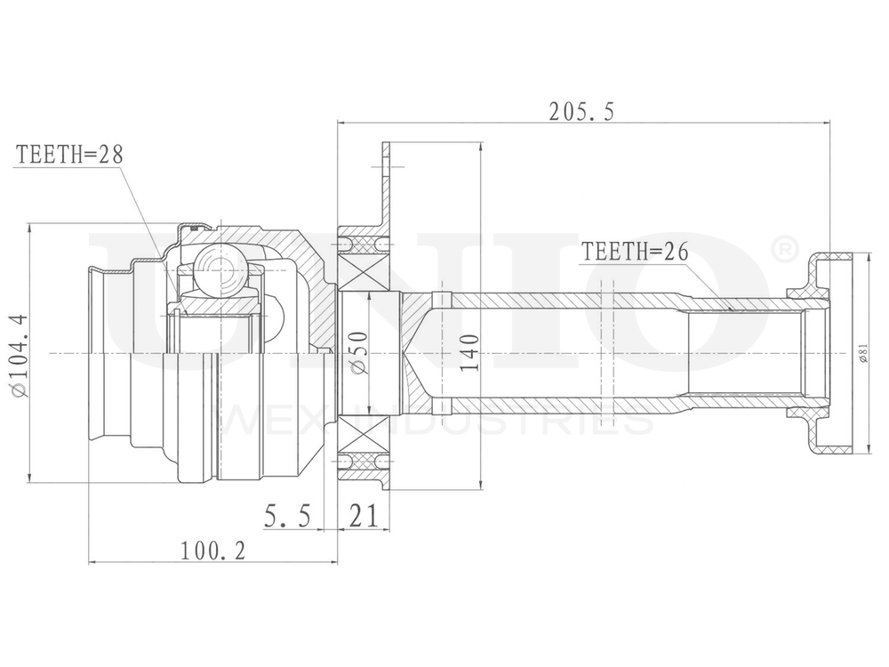 ШРУС внутренний UNIO CVJ-30083