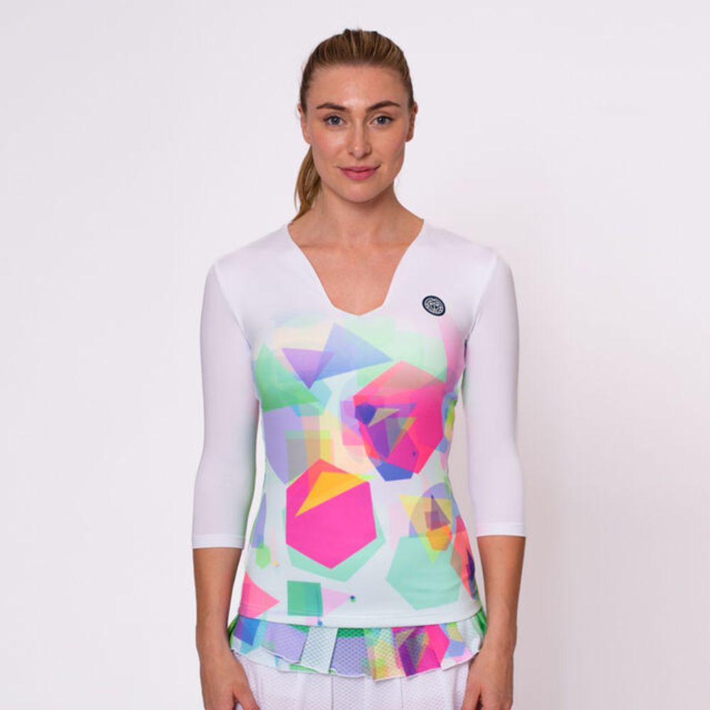 Футболка женская с длинным рукавом Kaleido и V-образным вырезом