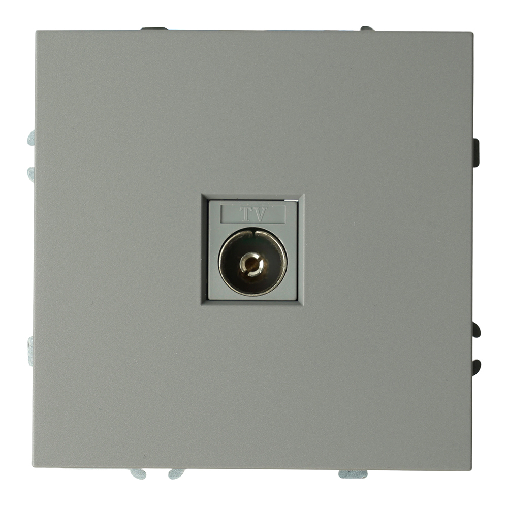 Розетка телевизионная 1-местная (механизм), STEKKER, 75 Ом, 5-862МГц, серия Эмили, RST00-5108-10, платиново-серый, soft touch 49953
