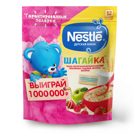 Каша Nestle Шагайка земляника яблоко малина 200 гр