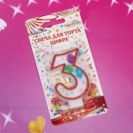 Свеча для торта Цифра Воздушные шары «3» 6 см