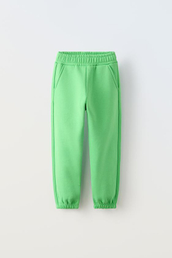 ZARA БАЗОВЫЕ ДЖОГГЕРЫ ИЗ МЯГКОЙ ТКАНИ, ЗЕЛЕНЫЙ