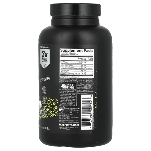 EFX Sports, Kre-Alkalyn Hardcore, 120 капсул