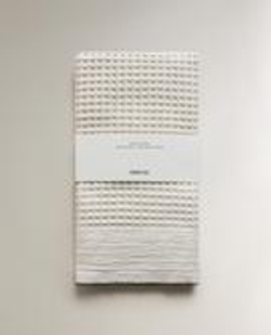 ZARA HOME КУХОННОЕ ПОЛОТЕНЦЕ ВАФЕЛЬНОЕ, ЭКРЮ