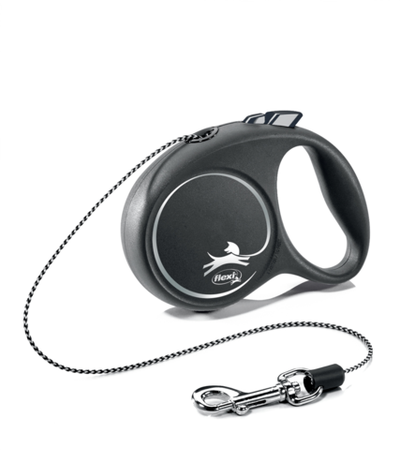 Поводок-Рулетка Флекси Black Design XS 3м., 8кг., черный/серебро