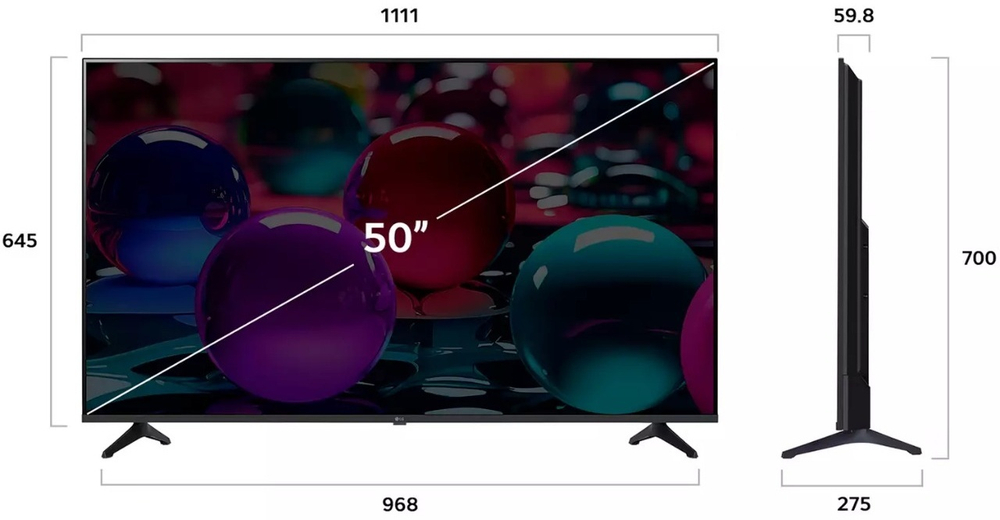 Телевизор LG 50UA73006LA 127 см черный