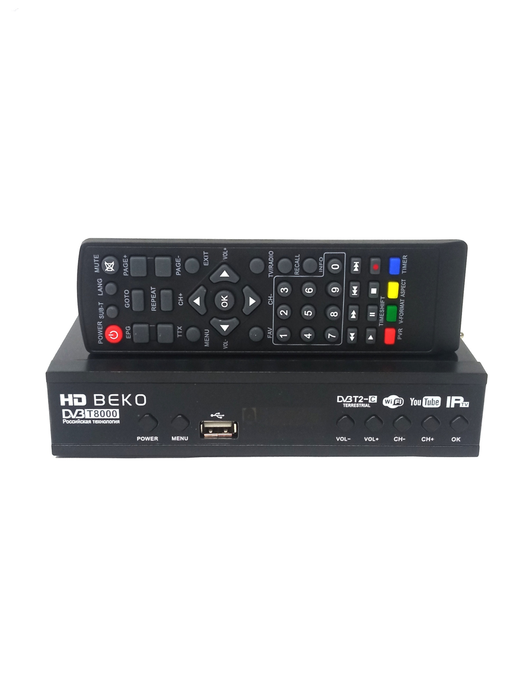 Цифровая ТВ приставка DVB-T2/C Wi-Fi Miracast HDBEKO T8000