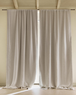 Штора Zara Home, 140х270 см, хлопок, белый, 5132/032