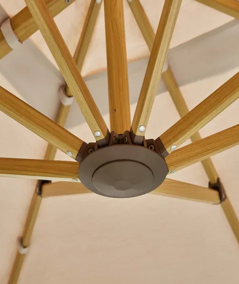 Зонт профессиональный Wing 3х3 м, тик, тортора. База и светильник в комплекте