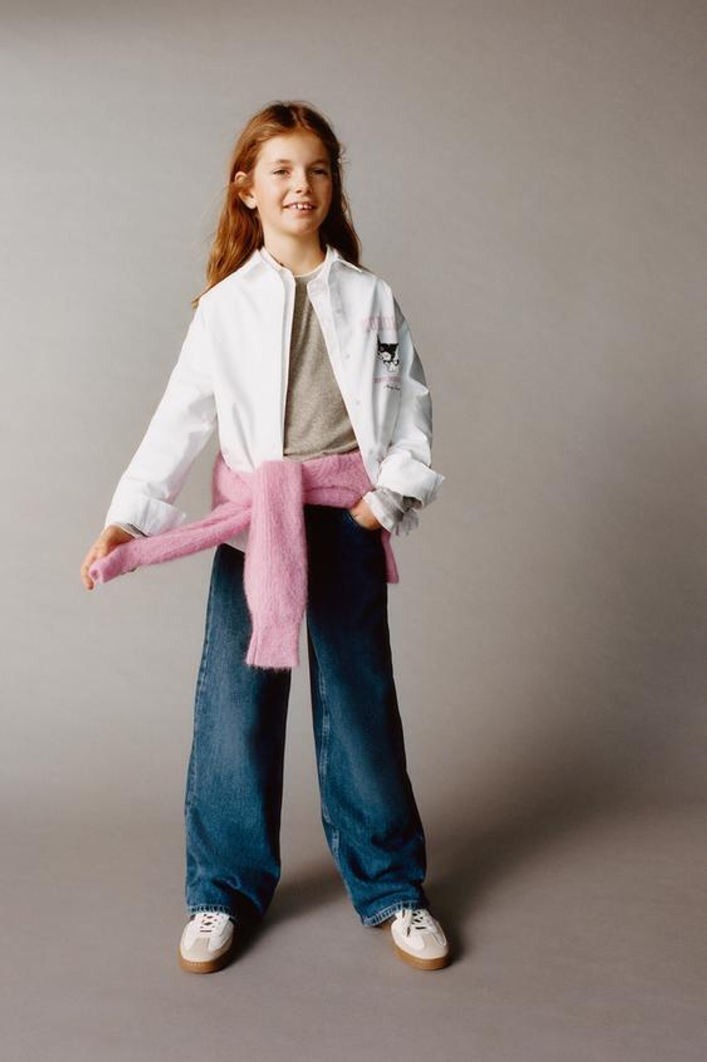 ZARA РУБАШКА С ПРИНТОМ KUROMI © SANRIO, БЕЛЫЙ