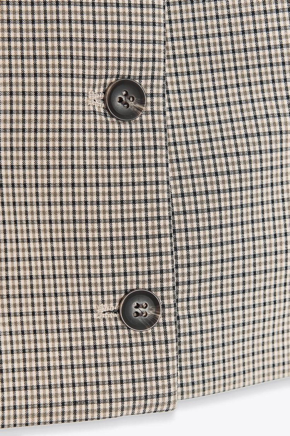 ZARA ЖИЛЕТ В КЛЕТКУ, БЕЖЕВЫЙ/ТЕМНО-СИНИЙ