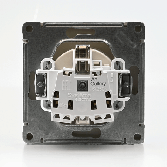 Розетка ArtGallery 16А с заземл. со шторками быстрозажим. клем. механизм алюм. SE GAL000345S