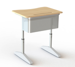 Парта одноместная Nova с перфорированным экраном, регулируемая