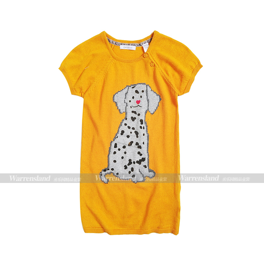 Джемпер детский с коротким рукавом и принтом собаки