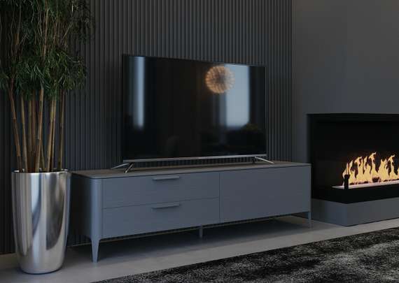 Тумба Type oak под ТВ 2 ящика откидная дверь (темно-серый)