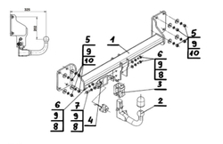 Фаркоп Steinhof B-061 для BMW X5 E70 2007-2013, X5 F15 2013-2018, BMW X6 F16 2014-2019(паспорт и сертификат в комплекте)(без электрики)