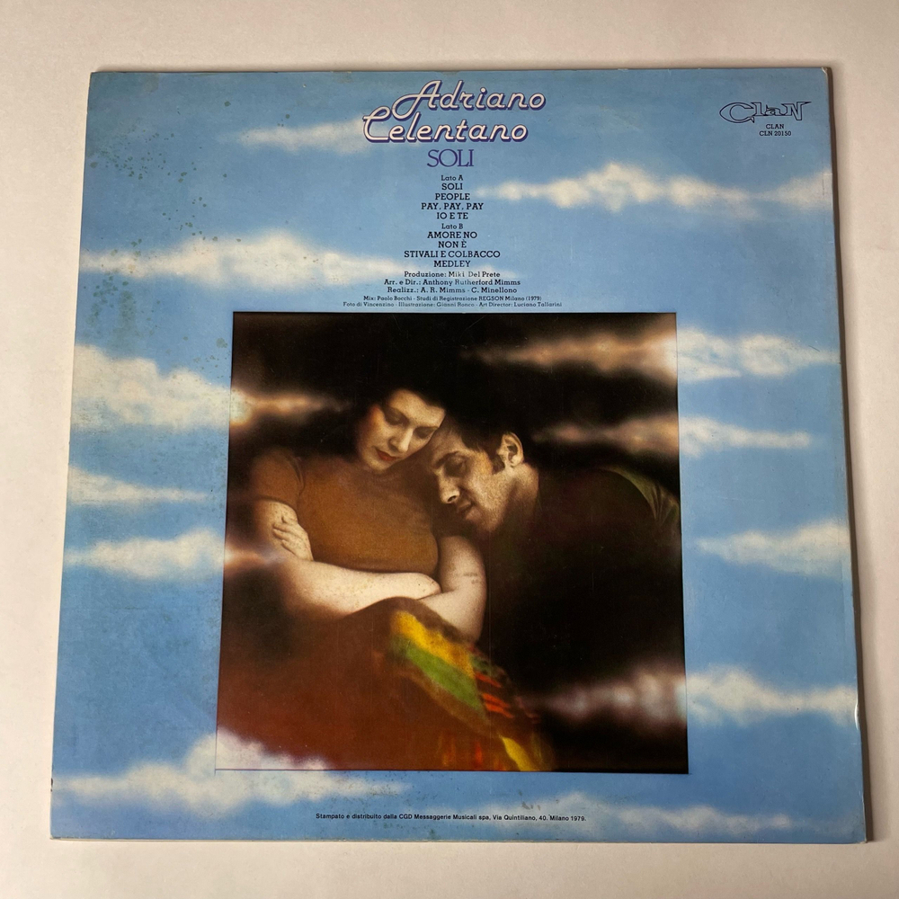 Винтажная виниловая пластинка LP Adriano Celentano Адриано Челентано Soli (Италия 1979)