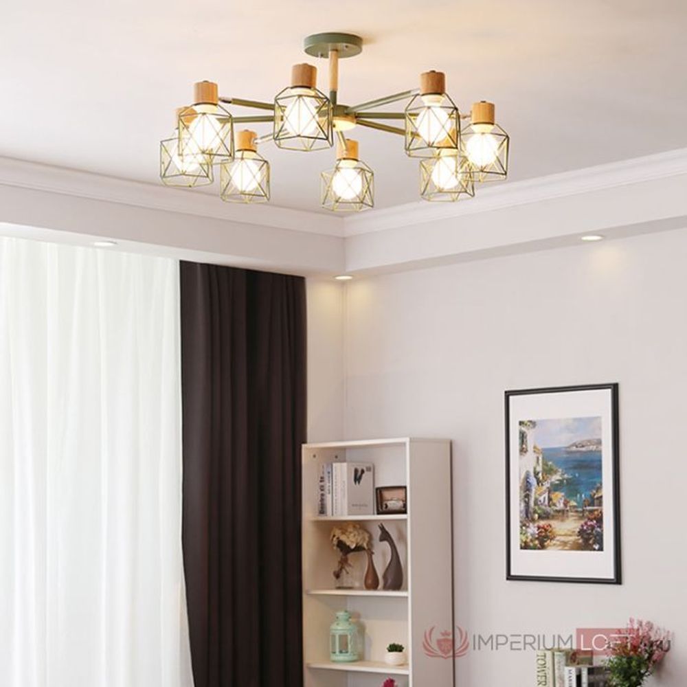 Потолочная Люстра Corf B3 Green 8 Lamps By Imperiumloft
