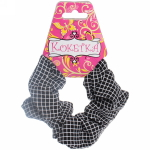 Резинка для волос «Collection School», принт клетка малая, микс 6 цветов, d-10см