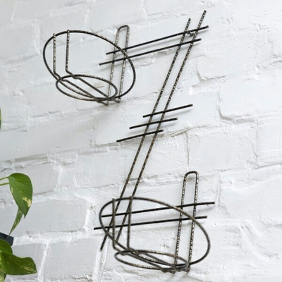 Подставка для цветов настенная "Z" на 2 горшка, металл М0000095