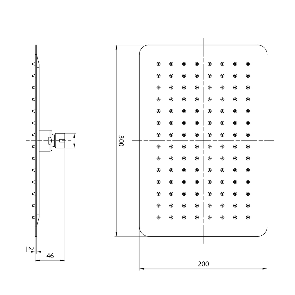 Лейка Lemark LM9490BL для верхнего душа, 1-функциональная