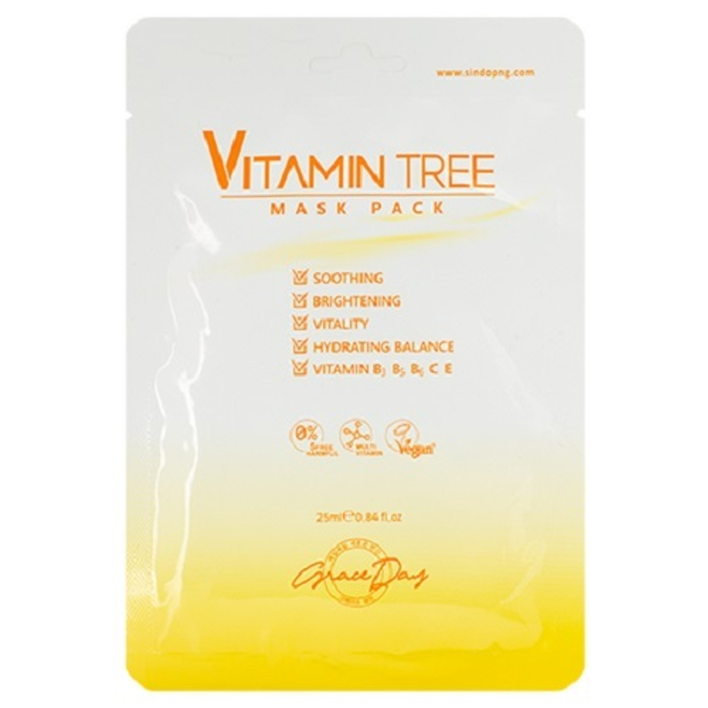 Увлажняющая тканевая маска с Витаминами Grace Day Vitamin Tree Mask Pack 5шт