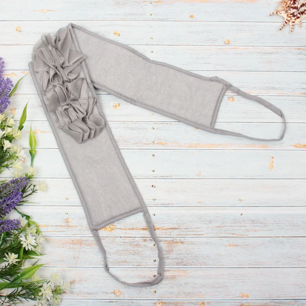 Мочалка для тела «Premium - Sandal», цвет серый, 70*10см (зип пакет и наклейка Ultramarine)✦