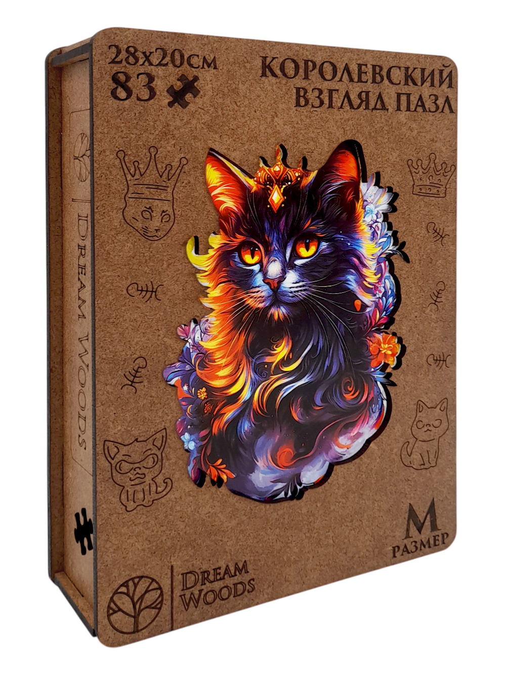 Пазлы деревянные 83 элемента 280*200мм "Королевский взгляд"