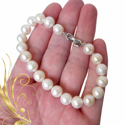 Браслет из белого жемчуга (б-0858)