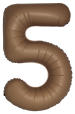 F Шар (40''/102 см) Цифра, 5 Slim, Шоколад, Матовый (БГ-60)