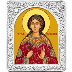 Святая Сосанна. Маленькая икона в серебряной раме.