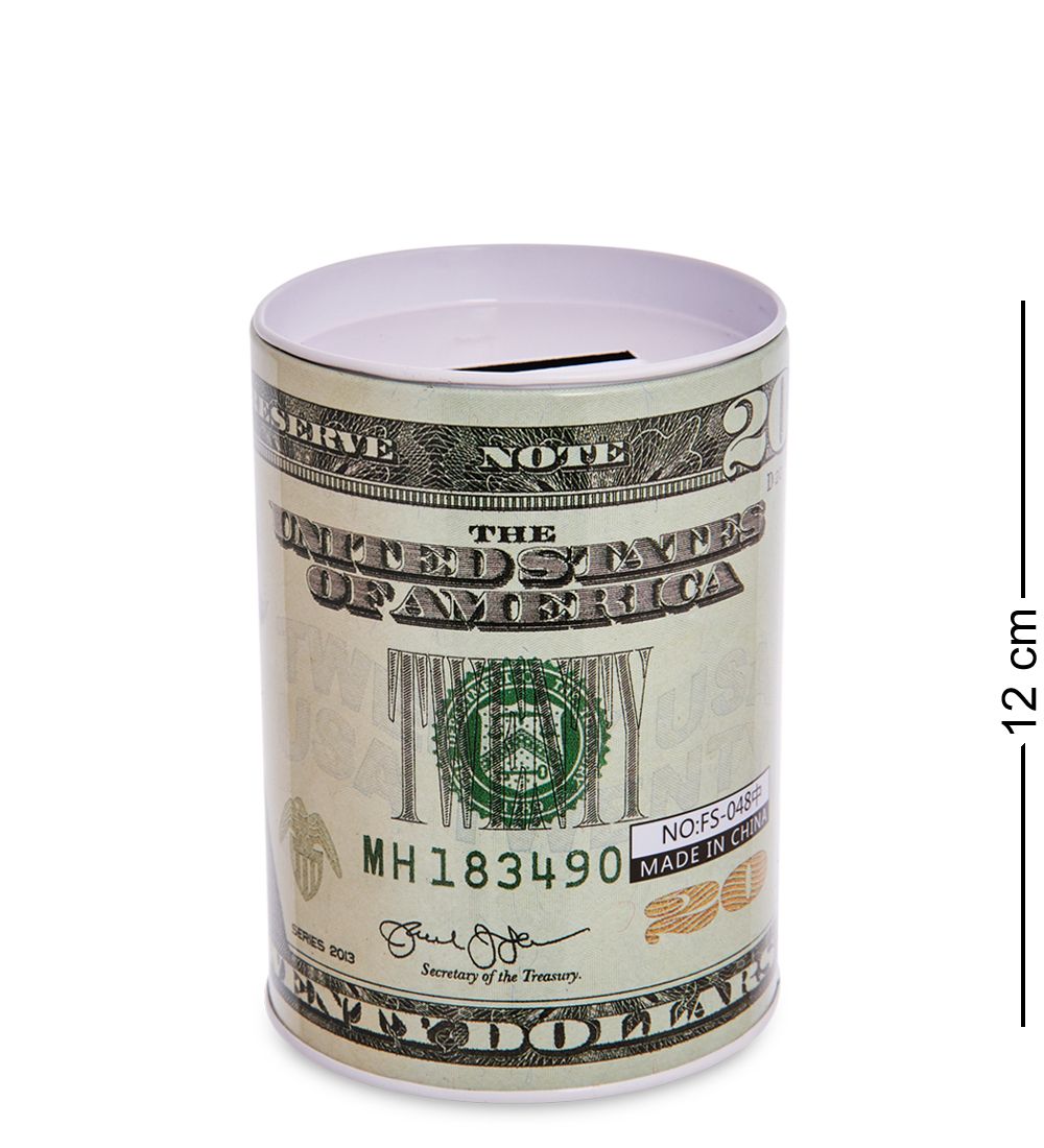 BX-222/3 Металлическая копилка «20 Долларов» 12см